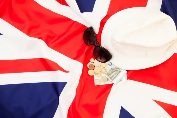 Euro and England. Background of the flag state and the money — Stock Photo, Image