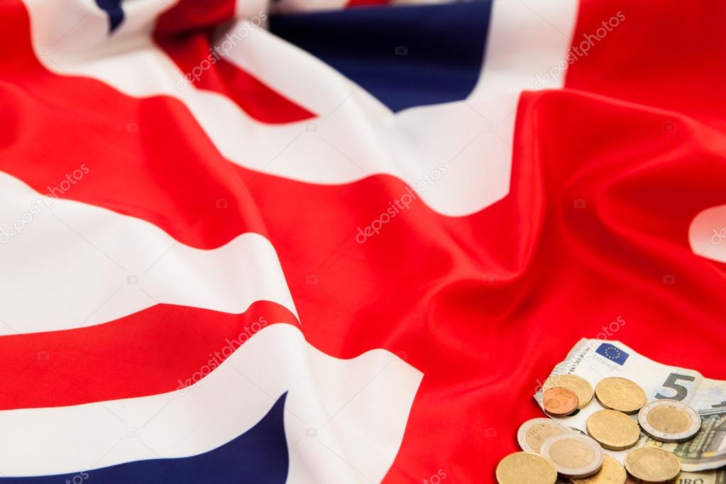 Bribe against the background of the flag of the United Kingdom