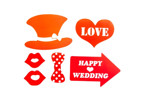 Photobooth Compleanno e Party Set - occhiali, cappelli, corone, maschere, labbra, baffi — Foto Stock