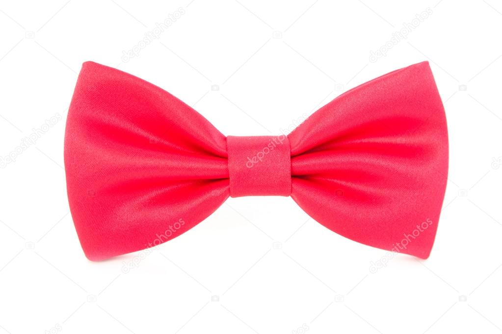 Red bow tie isolated on the white