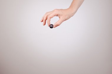 Kadın el yaban mersini ile