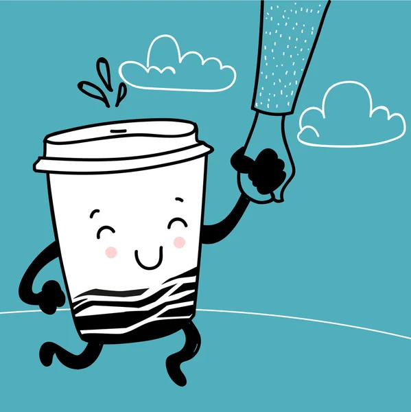 Nehmen Sie eine Tasse Kaffee to go — Stockvektor