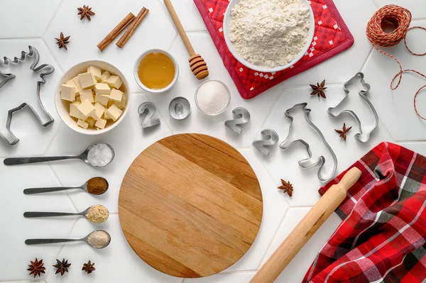 Ingredients Making Gingerbread Cookies — Stock Photo, Image