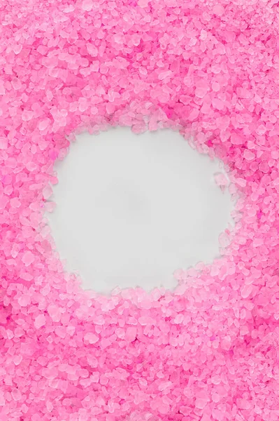 Frame Open White Place Pink Salt — Stock Photo, Image