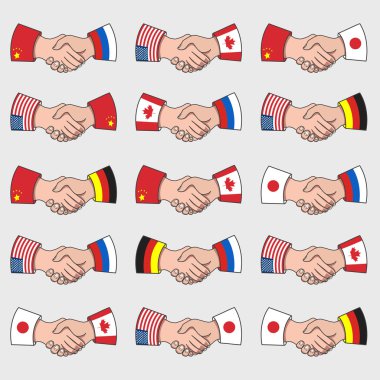 Handshake between countries clipart