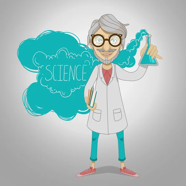 ガラスの化学と科学者 — ストックベクタ