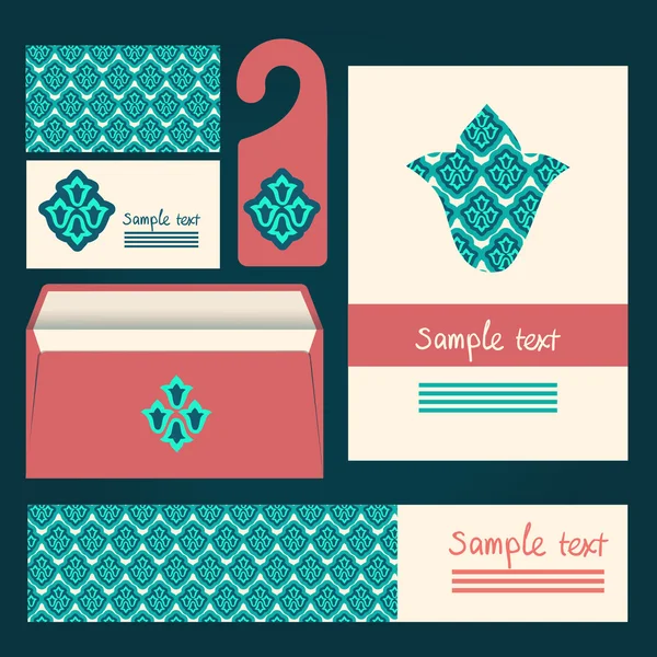 Conjunto de design de papelaria — Vetor de Stock