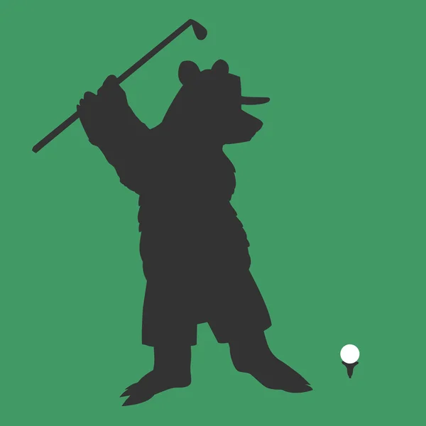 Urso golfista — Vetor de Stock