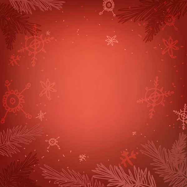 Kar taneleriyle kırmızı Noel arkaplanı