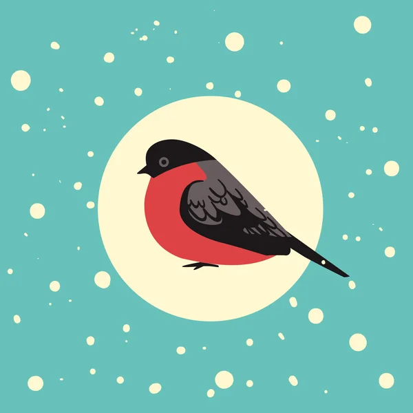 Bullfinch e banner —  Vetores de Stock