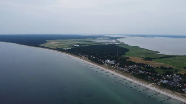 Widok Powietrza Gminę Ahrenshoop Powiecie Vorpommern Rgen Meklemburgia Pomorze Przednie — Zdjęcie stockowe