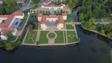 Rheinsberg Sarayı 'nın hava manzarası, Schloss Rheinsberg, Almanya