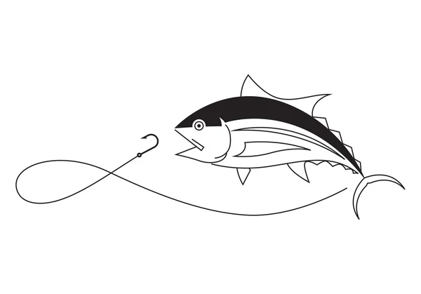 Grafik balıkçılık tuna, vecter — Stok Vektör