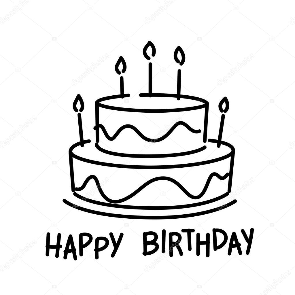 Doodle cake and happy birthday