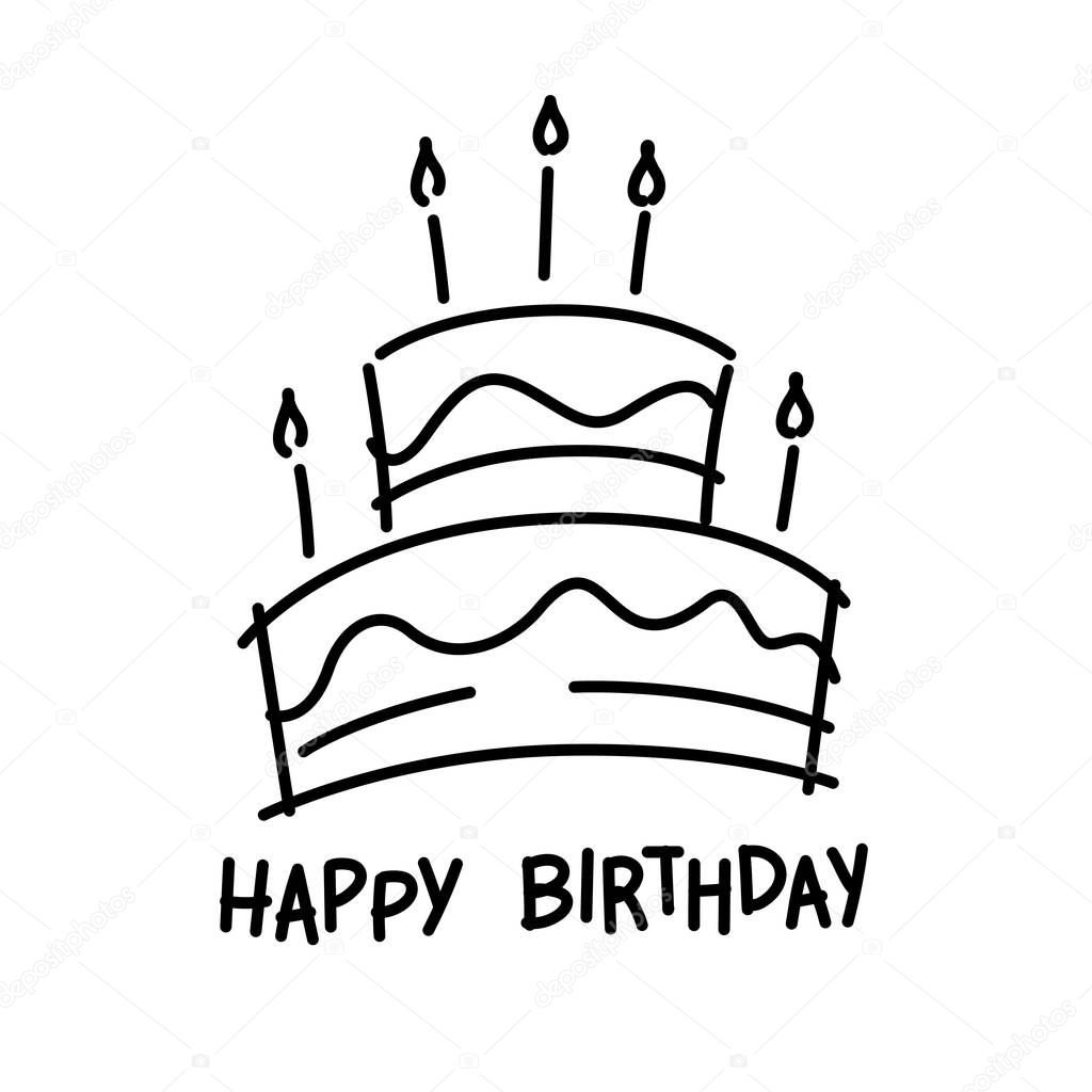 Doodle cake and happy birthday