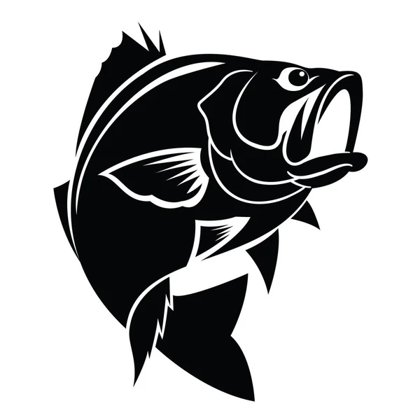 Peces Negros Gráficos Sobre Fondo Blanco — Vector de stock