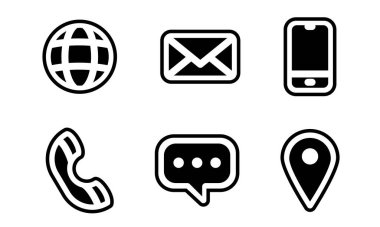 Bizimle bağlantı simgesi seti, İletişim simgesi koleksiyonu