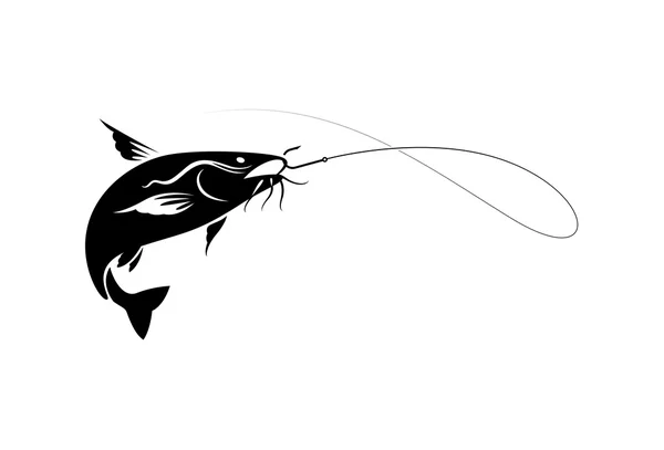 Pesca vectorial bagre — Vector de stock