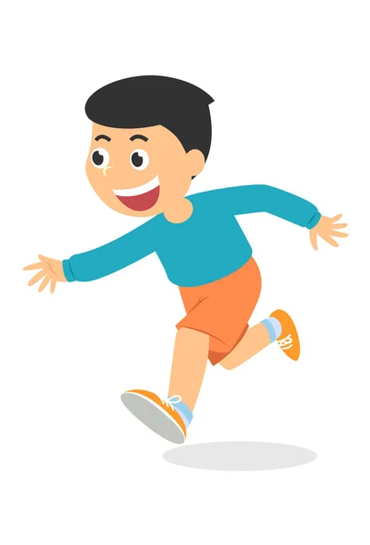 Dibujos animados chico corriendo, vector — Vector de stock