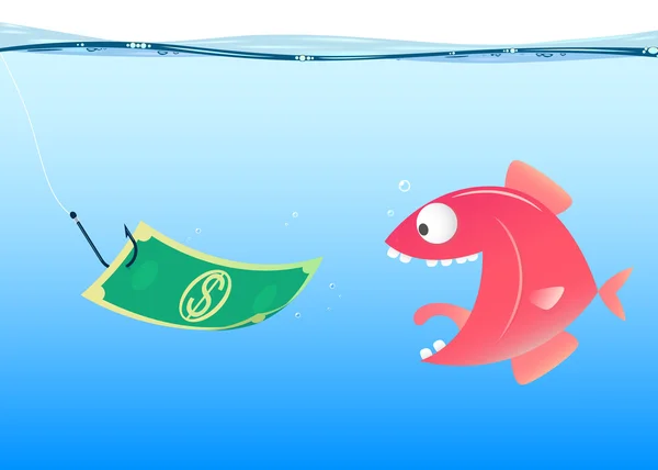 Dibujos animados pesca, vector — Vector de stock