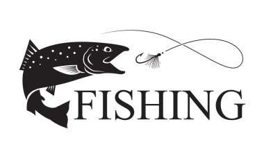 fishing salmon, vector clipart