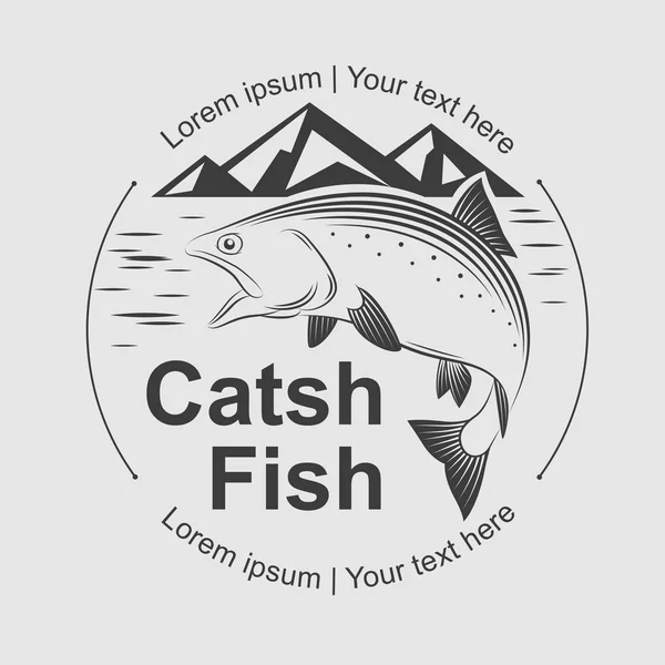 Símbolo de peixe de captura, vetor — Vetor de Stock