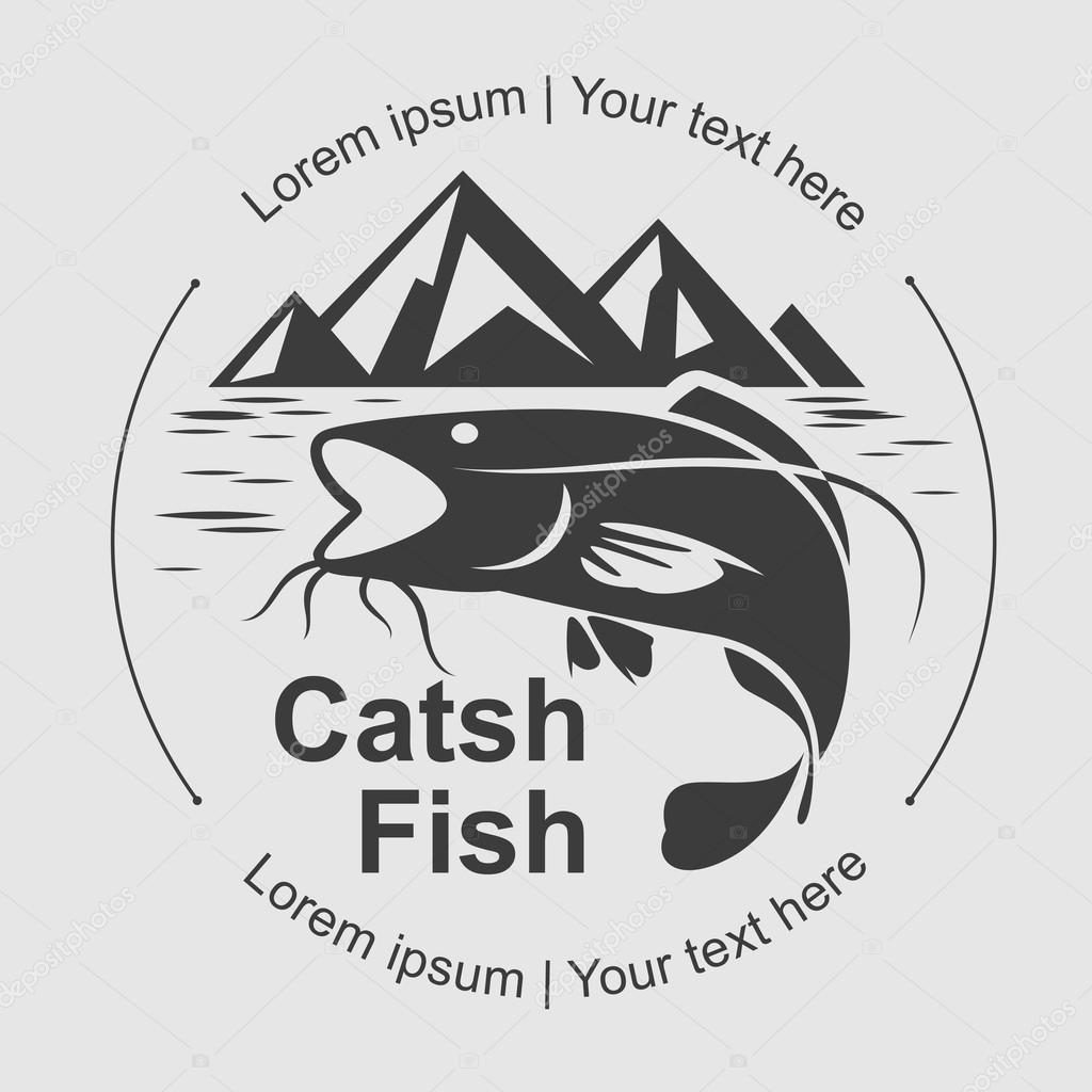 catch fish symbol, vector