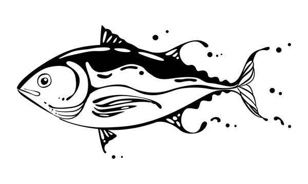 Ton balığı çizim, vektör — Stok Vektör