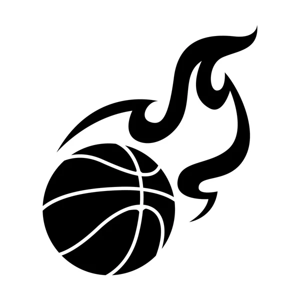 Baloncesto gráfico y fuego, vector — Vector de stock