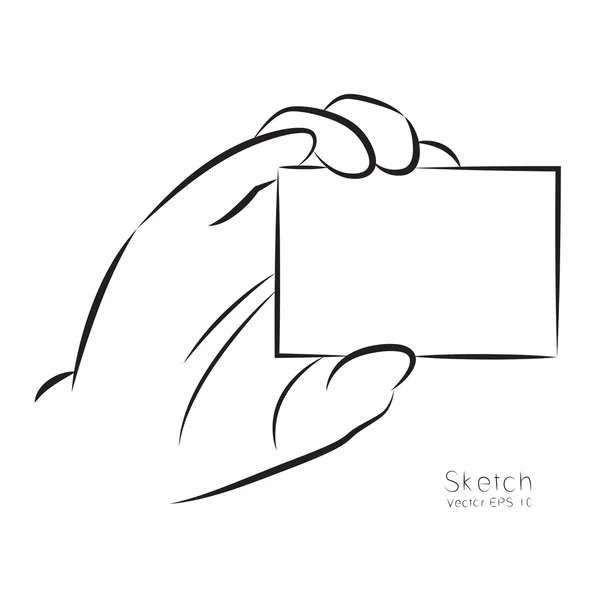 Малювати руку і візитку, вектор — стоковий вектор