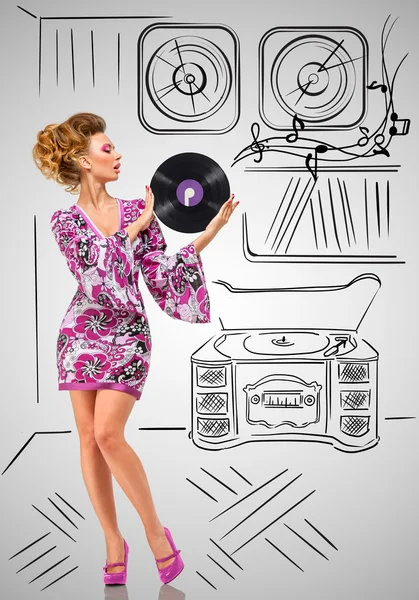 Vinyl-Sammlung. — Stockfoto