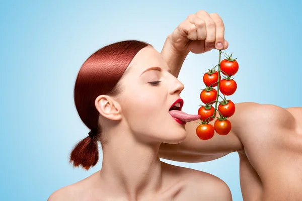 Sex and cherry. — Stock Photo, Image