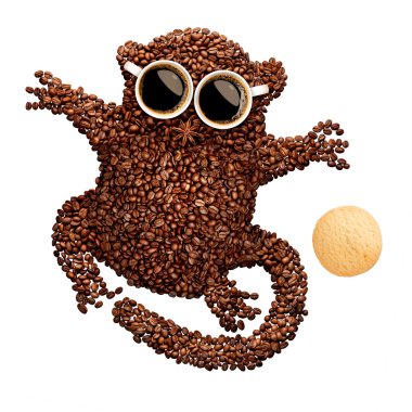 Tarsier with cookie. clipart