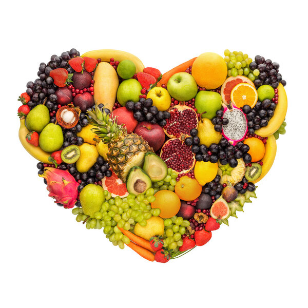 Healthy fruity heart.