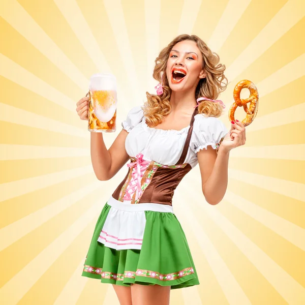 Serving at Oktoberfest. — Stock Photo, Image