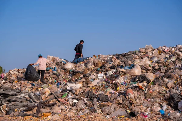 Çöp Toplayıcısı Çöp Toplama Konsepti Geri Dönüşüm Konsepti Için Atık — Stok fotoğraf