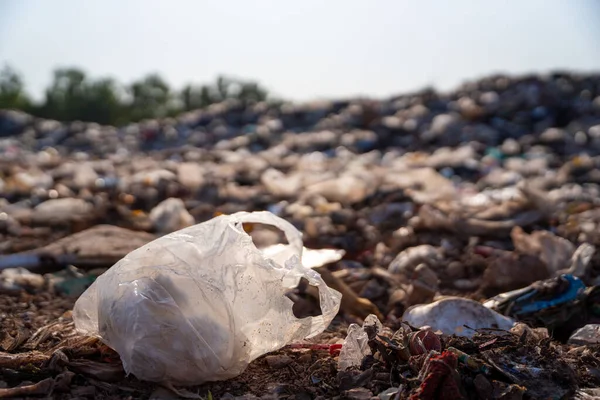 Non Compostable Plastics Waste Disposal Site Global Warming — Stok fotoğraf