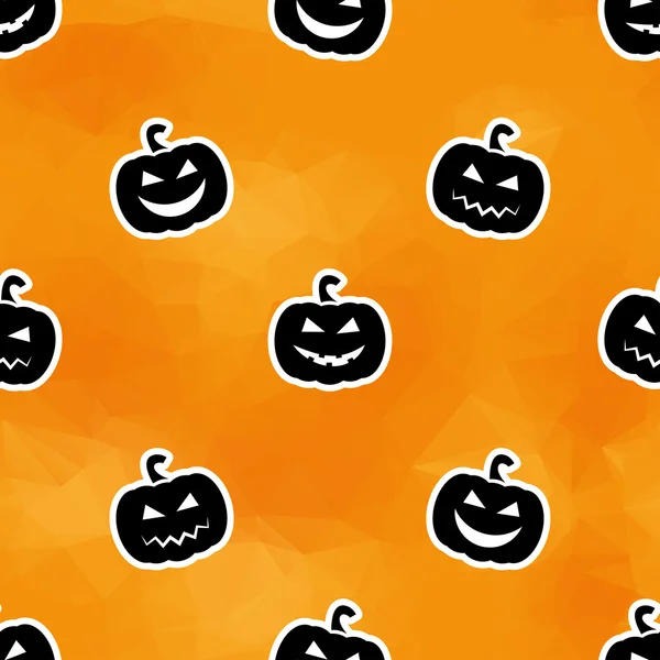 Cadılar Bayramı Balkabağı. Seamless modeli. Çokgen turuncu arka plan.