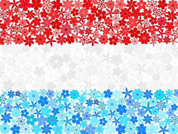 Blumenmosaik luxemburgische Flagge — Stockvektor
