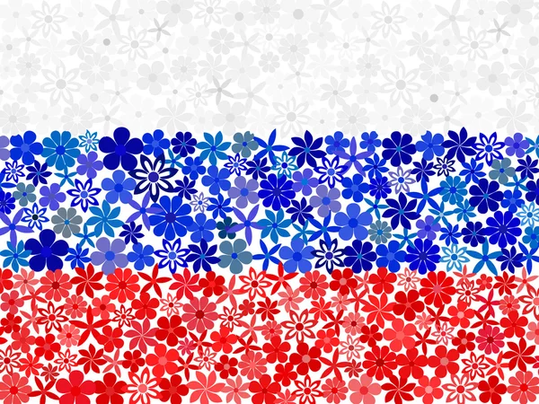 Floral mosaico Bandeira russa — Vetor de Stock