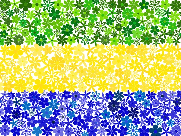 Mosaico floreale bandiera del Gabon — Vettoriale Stock