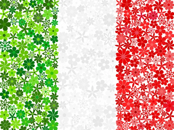 Florales Mosaik italienische Flagge — Stockvektor