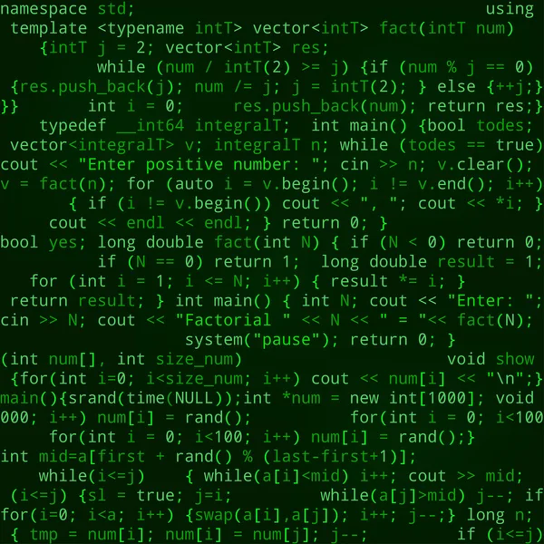 Yeşil zemin üzerine program kodu ile Seamless Modeli
