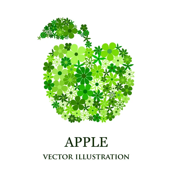 Mosaïque florale pomme verte — Image vectorielle