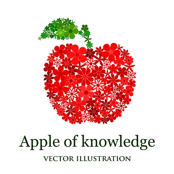 Mosaïque florale pomme rouge — Image vectorielle