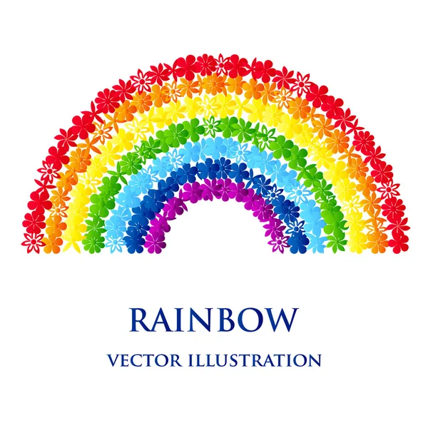 Mosaico de arco iris floral — Vector de stock