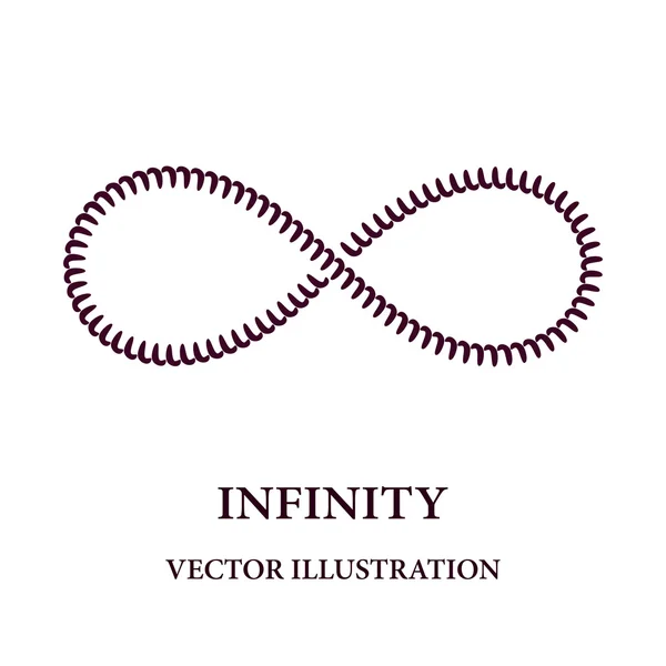 Abstrakta spiral som infinity symbol bestod av enkla element — Stock vektor