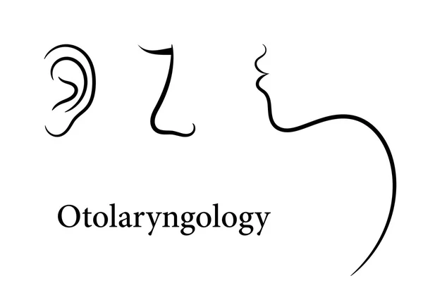 Otorinolaryngologie instellen met patronen van neus, keel en oor — Stockvector