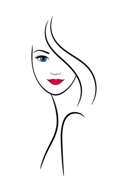 Spa ve Güzellik Salonu dekorasyon için kontur kadın yüzü