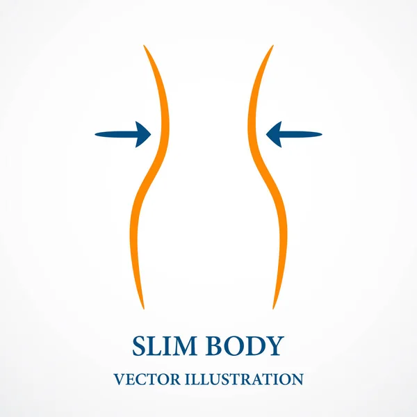 Contour fitness modeli, zayıf kadın şekli. Vektör.